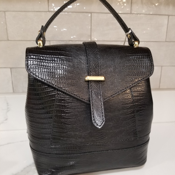 NEW Divina  Firenze genuine leather convertible bag backpack in Black - Picture 3 of 11